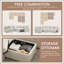 Canapé-lit modulaire coulissant modulaire avec table rabattable, lampe de lecture, ports de charge, repose-pieds avec rangement et capitonnage, 6 coussins, revêtement en chenille-1862290630