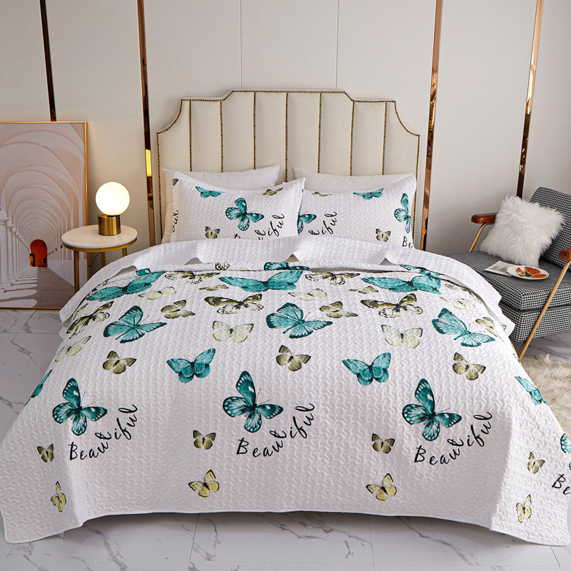 Ensemble de courtepointe Butterfly - Couvre-lit léger et doux pour décoration de chambre à coucher