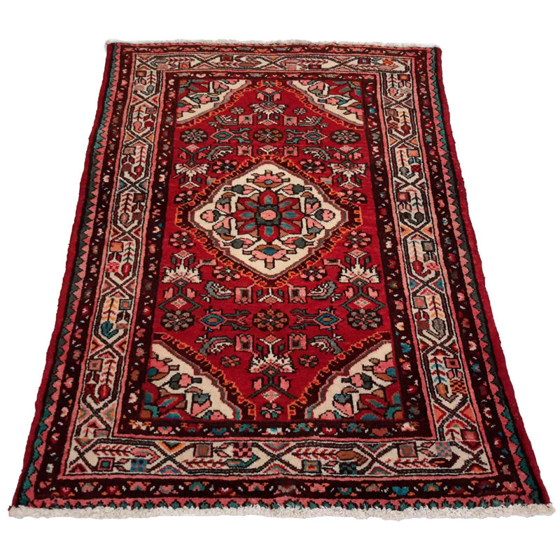 Poock Oriental Area Rug in Red