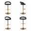 Ensemble de 2/3 tabourets de bar pivotants réglables en velours avec repose-pieds en T et base en métal-200499338-200499336-200499332
