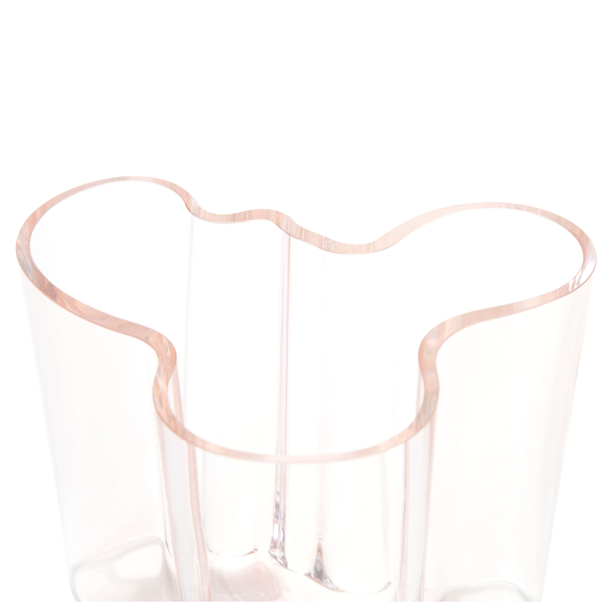 Aalto Glass Table Vase, 6.3" H x 8.19" W x 6.9" D, Salmon Pink