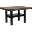 Ensemble de salle à manger 7 pièces, avec table rectangulaire, sièges rembourrés beiges et chaises de table esthétiques en chêne manguier noir, style industriel