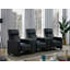 Ensemble de salon inclinable capitonné noir Kryton