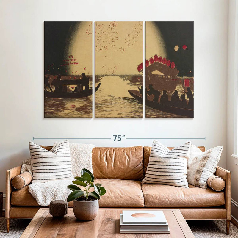 Mehar Fireworks At Ryogoku, 42" H x 65" W