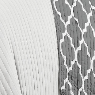 Ensemble de courtepointe réversible traditionnelle en microfibre 5 pièces 