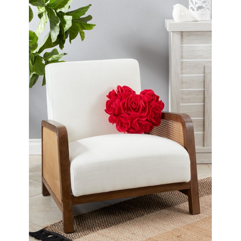 St. Valentine Collection Floral Throw Pillow, Red