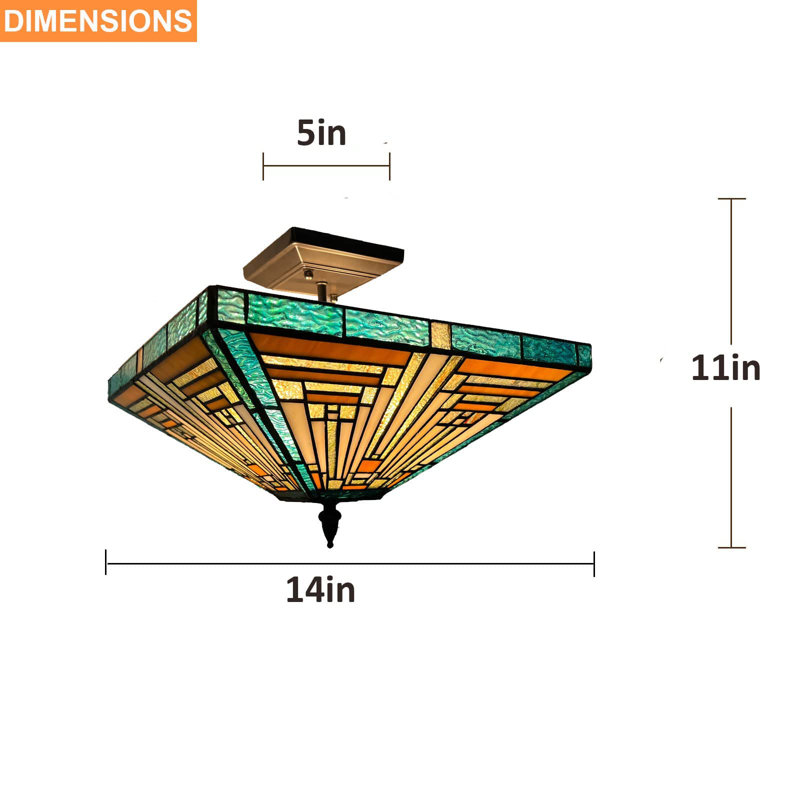 Annalisse Glass Semi Flush Mount, Lake Green