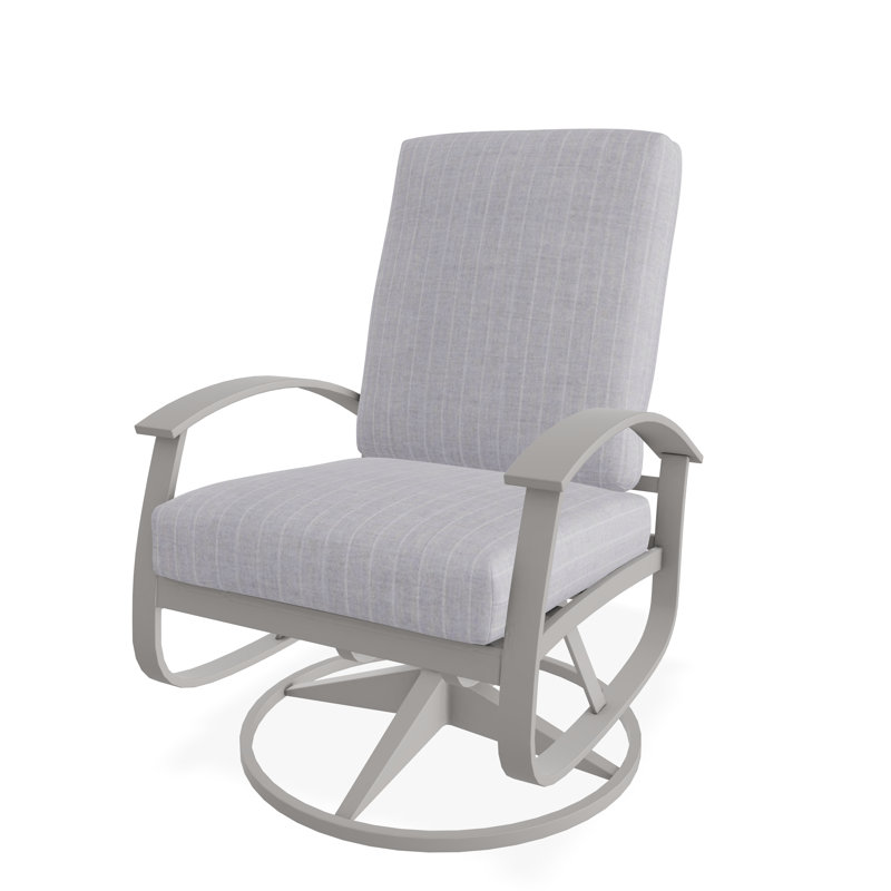 Belle Isle Cushion Deep Seating Swivel Rocker, Warm Gray, Proven Denim