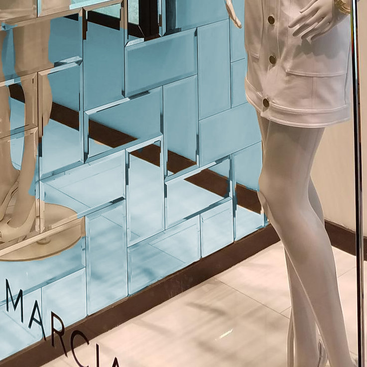 Carrelage-carreau de style métro biseauté à miroir en verre à miroir en verre reflections sample