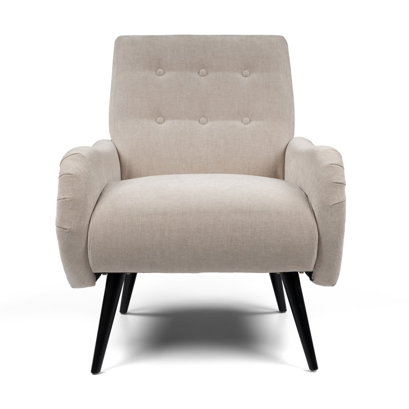 Riebe Upholstered Armchair, Beige Polyester