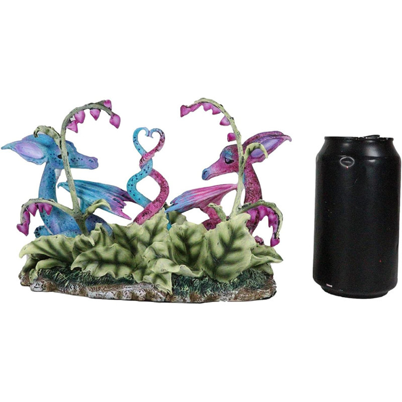 Harveen Valentines Love Dragons Couple avec queues entrelacées en forme de cœur