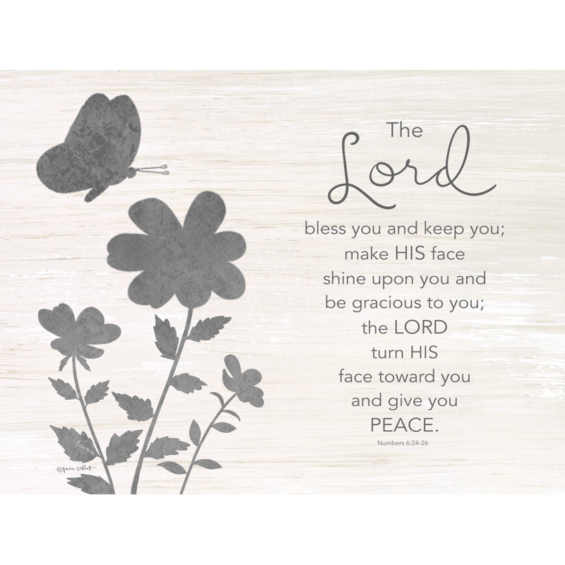 «The Lord Bless You», H 32 po x l 48 po x P 1,25 po