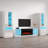 Delaine 126" Modern Entertainment Center with Electric Fireplace, High Gloss Finish, Media Storage-784408718