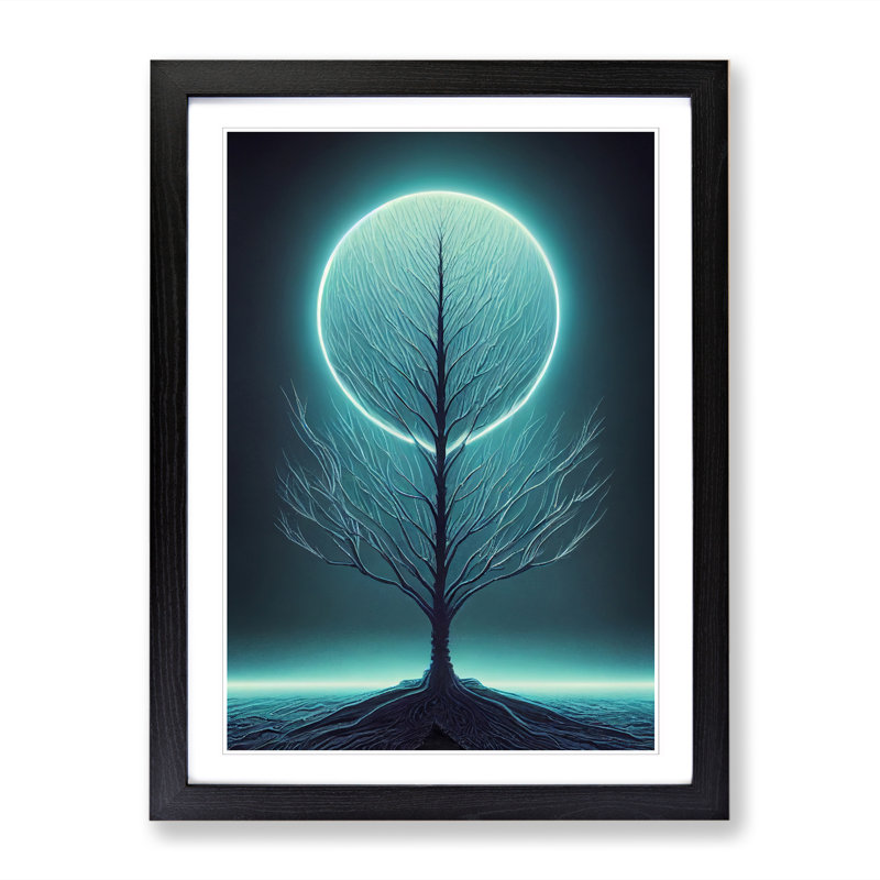 Contemporary Tree Art Vol.6 - Single Picture Frame Print, Black, 64cm H x 46cm W x 2" D