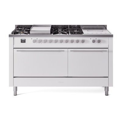 ILVE Professional Plus II 60 in Dual Fuel Range 7 Burner, Griddle, Frenchtop