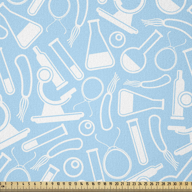 Tissu de laboratoire Ambesonne par The Yard, motif de science moderne avec équipement de laboratoire, carré