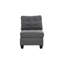 Canapé modulaire en tissu de lin gris 6 pièces - dossier avec 2 fauteuils sans accoudoirs et repose-pieds de coin modernes pour le salon