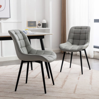 Ensemble de 2 chaises de salle à manger en cuir Seferina