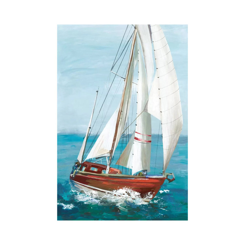 "Simple Sail II" par Allison Pearce, reproduction d’art, Pas de tapis, H 40 po x l 26 po x P 1,5 po, Toile tendue