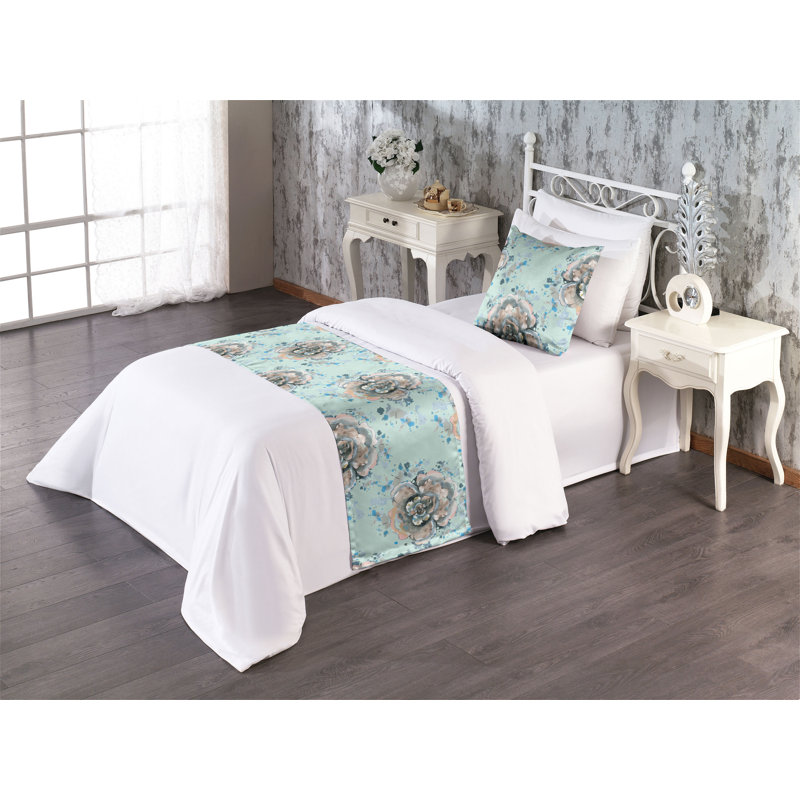 Ensemble de chemin de lit Ambesonne Roses, Lit simple