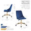 Chaise de bureau rembourrée en velours avec base dorée Torrance-1871370076