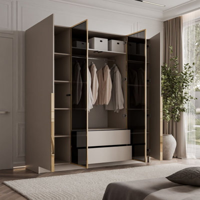 4 Door Glass Wardrobe