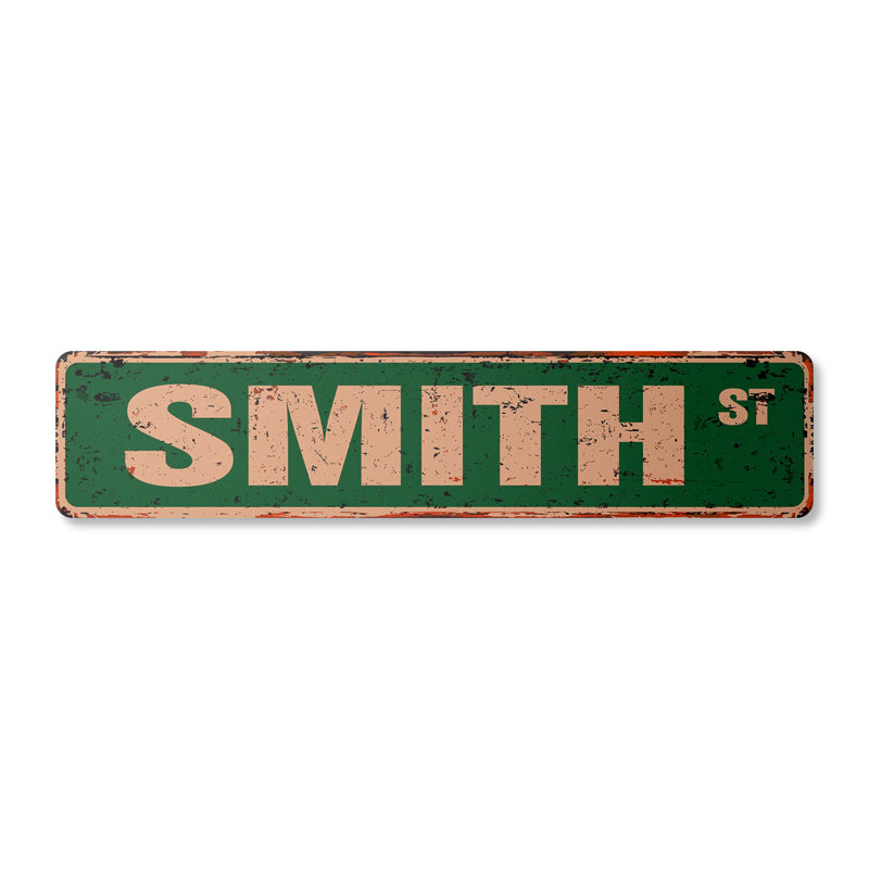 Plaque de rue Smith en aluminium 7 po x 30 po