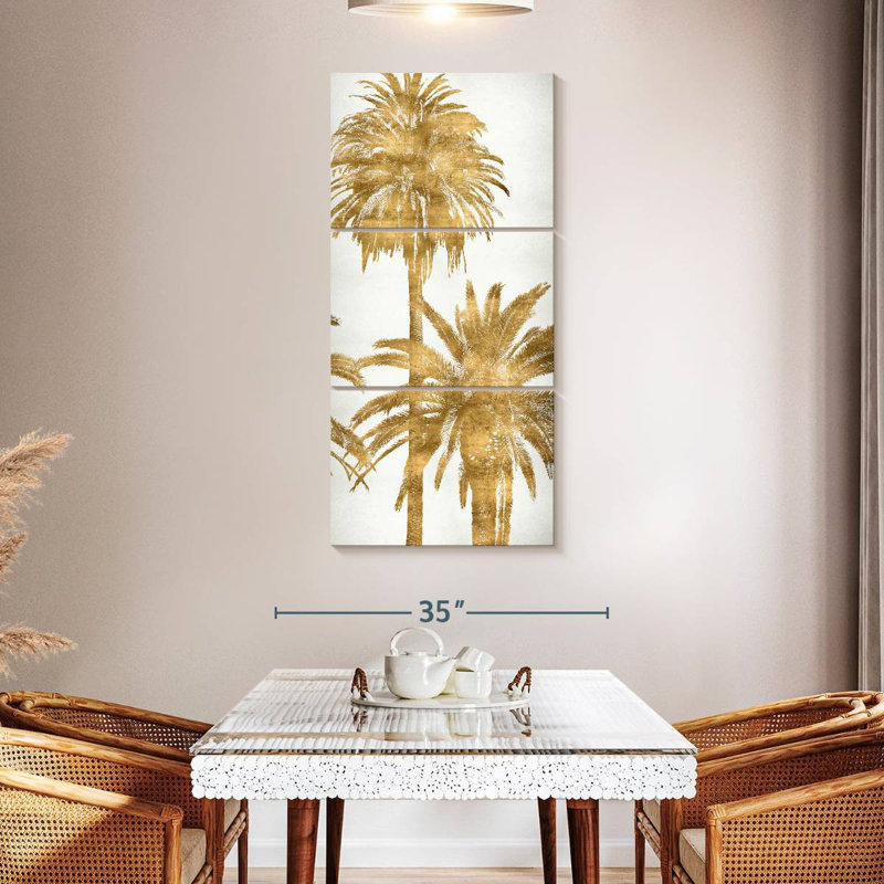 Golden Palms - panneau IV, H 52 po x l 24 po