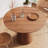 43 inch wooden circular dining table, modern minimalist round table, natural wood grain dining table, one handle and two packs