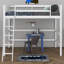 Lit mezzanine simple en bois massif avec échelle d'escalade intégrée-1307967252