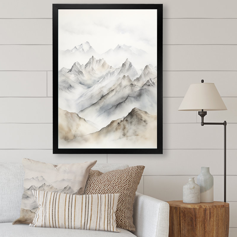 Mountain Silent Beauty IV, H 32 po x l 16 po x P 1 po, Cadre simple noir
