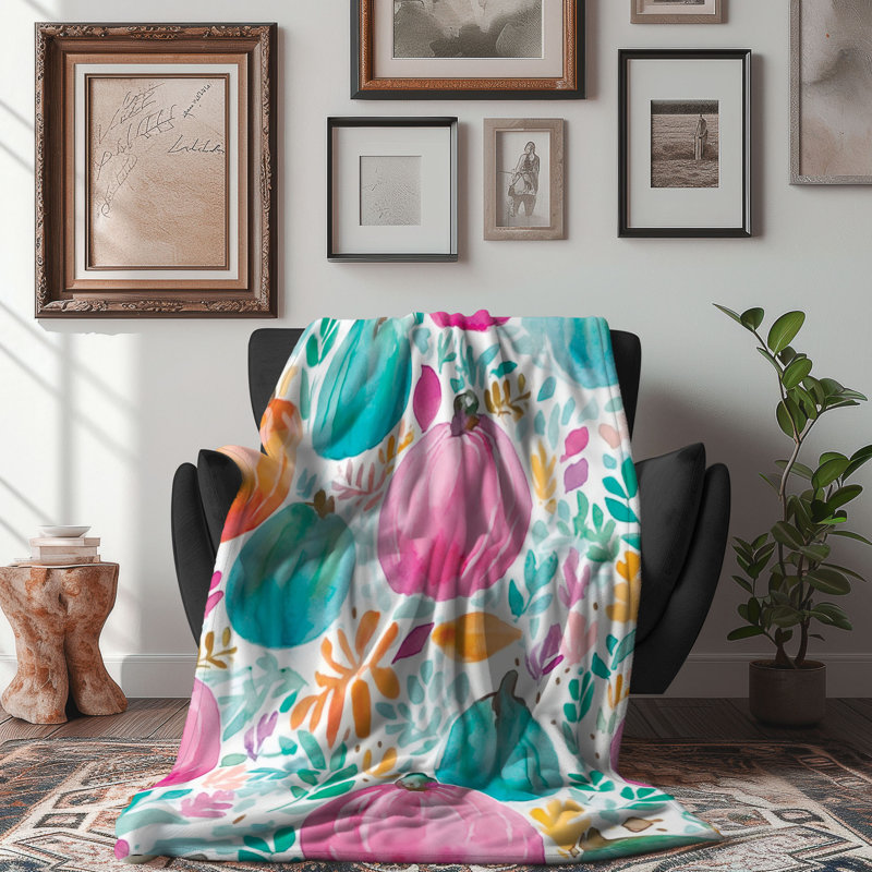 Motifs de conception de citrouille - couverture Sherpa de qualité supérieure 1 pièce, Grand lit