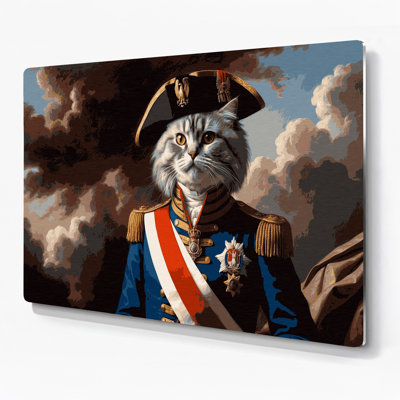 Chats Napoléon, art mural en métal brun