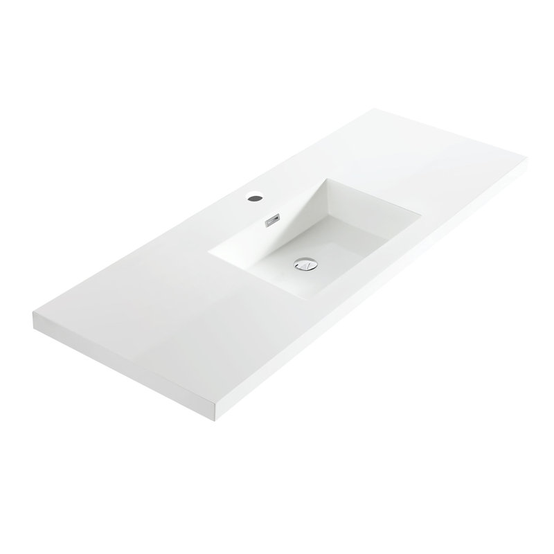 Dowell 60.9" Rectangular Drop-In Single Bathroom Sink with Overflow