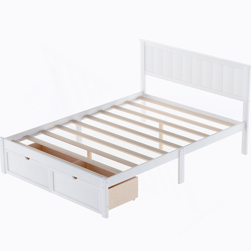 Platform Bed with Under-bed Drawers