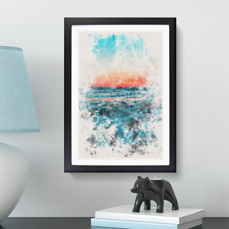 Panama City Beach in Florida - Picture Frame Painting Print, 45cm H x 33cm W x 2cm D, Black Framed