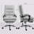 Microfibre Massage Office Chair, Heated Reclining Chair With Footrest, Light Gray
