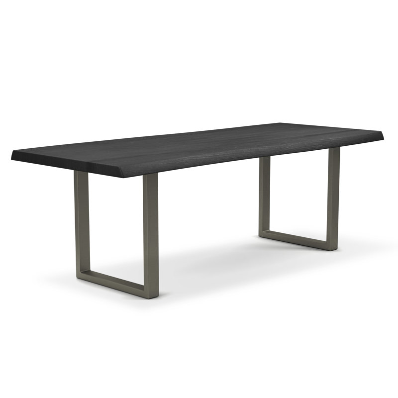 Colin Dining Table, Pewter, Ebonized, 29.75"H x 116"L x 40"W