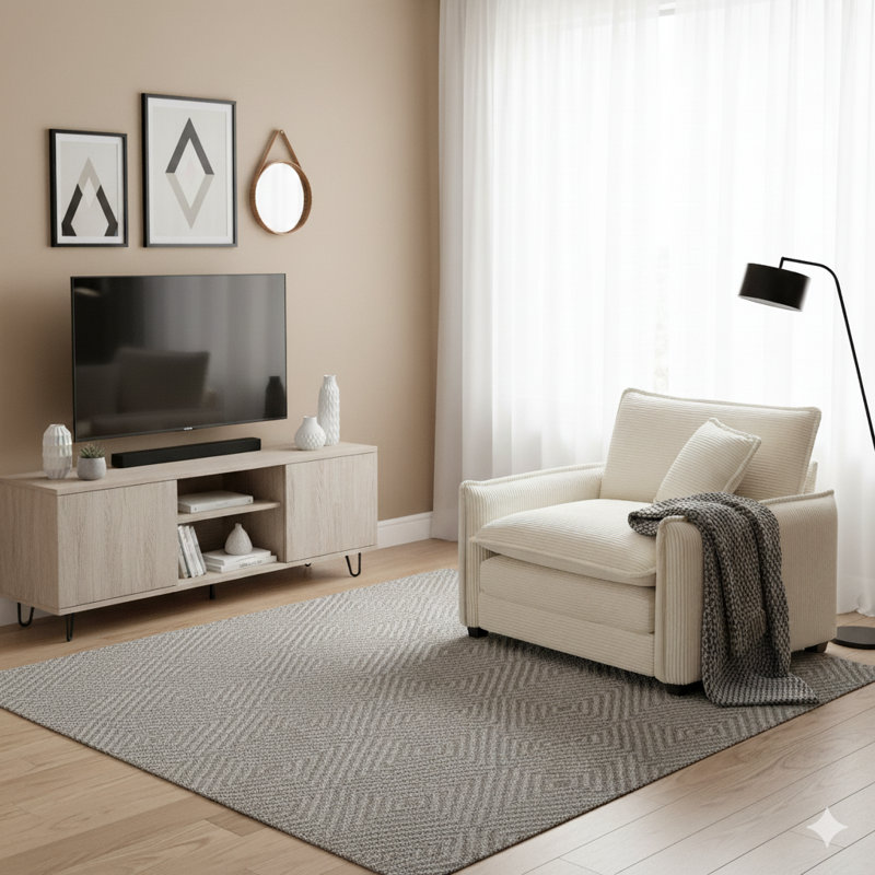 Fauteuil d'appoint simple avec coussin, Beige