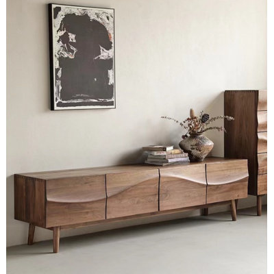 Crédence de rangement simple en bois massif l 86,6 po Simple