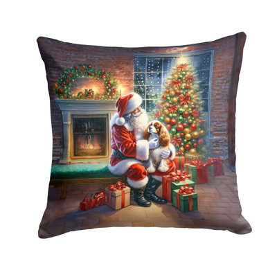 Coussin décoratif Cavalier Spaniel and Santa Claus