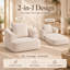 Fauteuil lounge convertible surdimensionné de 180 cm (71 po), fauteuil profond 2 en 1 en velours côtelé avec méridienne dépliable
