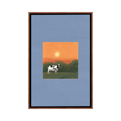 «Lonely Cow», reproduction d'art sur toile encadrée
