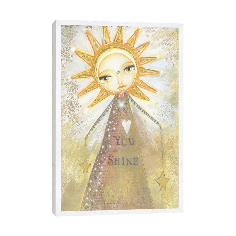 You Shine 1 Piece Painting on Canvas, 66.04cm H x 45.72cm W x 3.81cm D, White Framed
