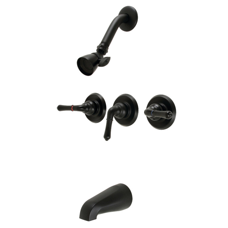 Kingston Brass Magellan Triple-Handle Tub and Shower Faucet