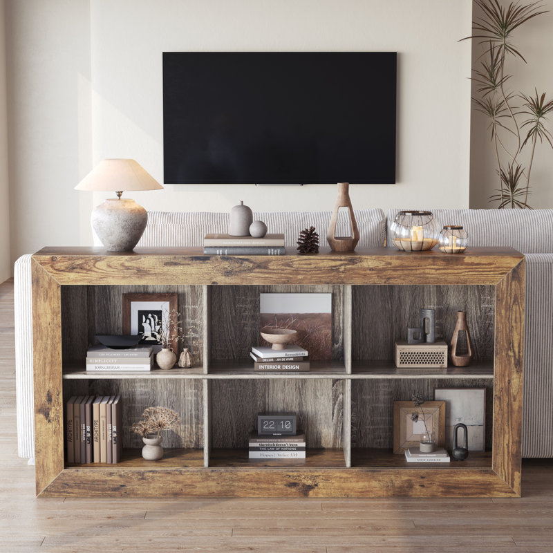 Console rustique 63 "avec 6 casiers ouverts 63"