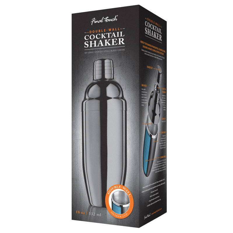 Stainless Steel Shaker, Black