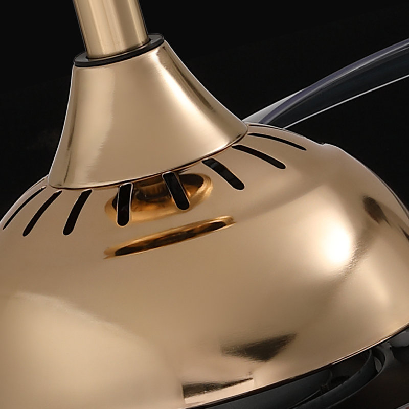 Ventilateur de plafond rétractable en cristal avec lumières DEL et télécommande, 48"