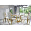 Ensemble de 6 chaises de salle à manger en velours blanc et doré