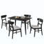 Ensemble de salle à manger 5 pièces de style Mid-Century moderne, structure en bois d'hévéa, une table et 4 chaises rembourrées-1350973500-1350973495